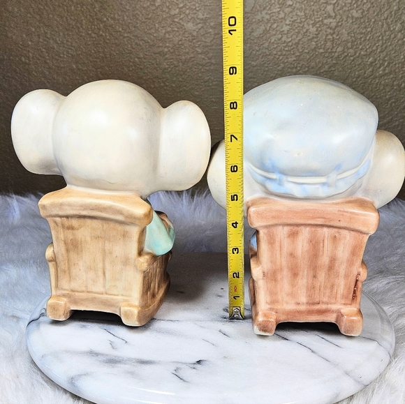 Vintage Art Studio Hand Painted Made Grandpa Grandma Mice Mouse 9in 70s LG - Picture 6 of 11